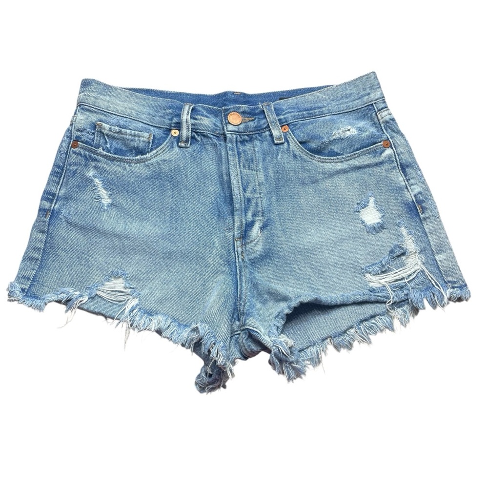 Blank NYC‎ Blue Jean Shorts Distressed Frayed Hem
